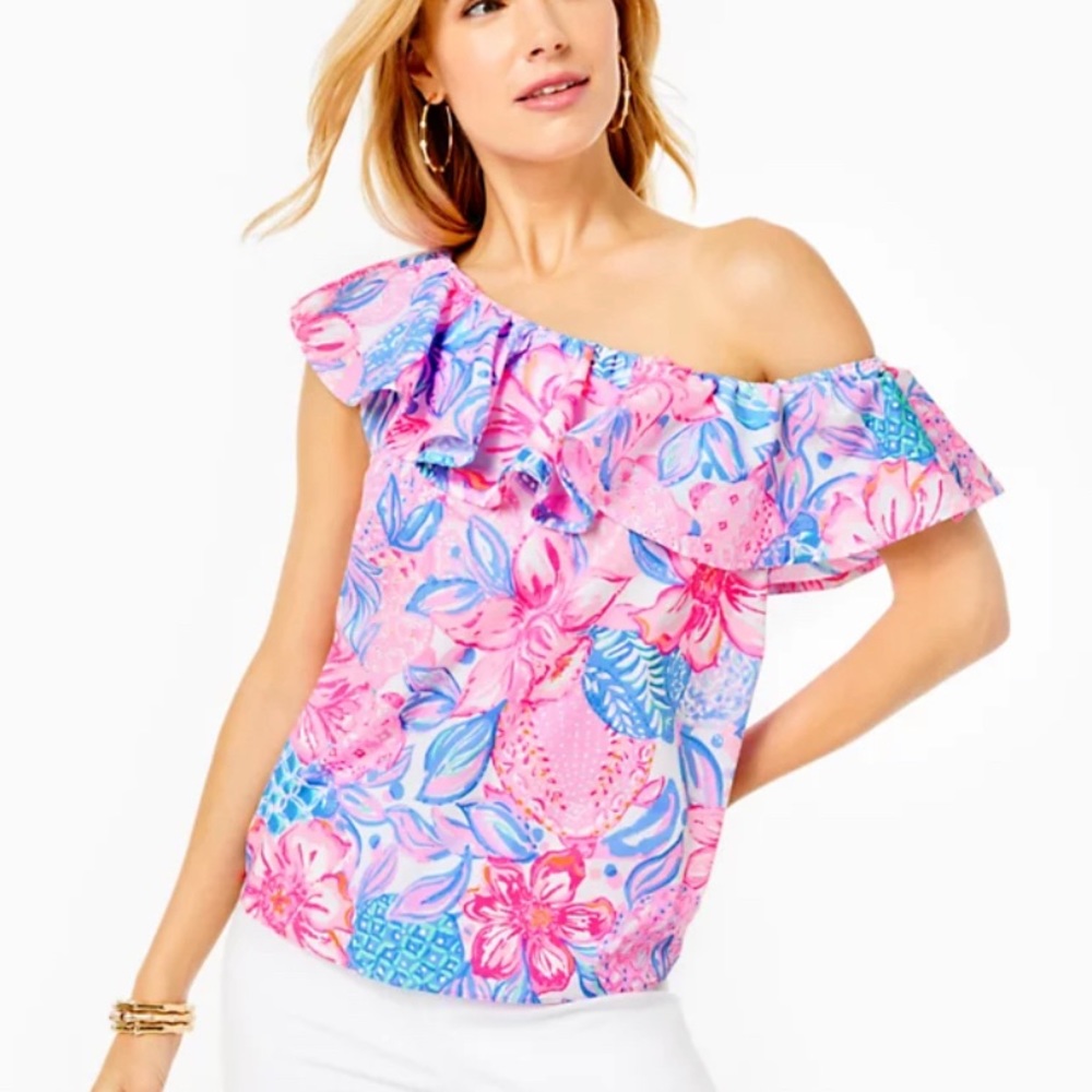 Lily Pulitzer Zeldie one-shoulder, XS, Brand new with tag!